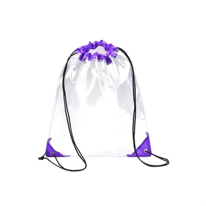 <b>Clear</b> Drawstring Stadium <b>Backpacks</b> Waterproof Approved for Sporting Events Colorful PVC Lining for Gym College Work Concerts - Product Image 6