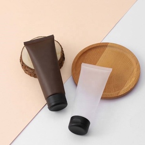 Wholesale 100ml Shiny Brown Clear <b>Plastic</b> Lotion Squeeze <b>Tube</b> With Flip Top Lid <b>Tube</b> Cosmetique - Product Image 2