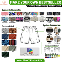 Shorts de survêtement pour homme, coupe ample 3/4, imprimés DTG personnalisés OEM, effet vieilli, délavé à l'acide, longueur genou
