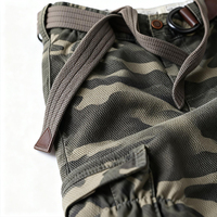 Pantalon cargo vintage vert en toile 100% coton camouflage woodland, OEM/ODM, logo personnalisé, pantalon d'inspiration militaire pour la marque