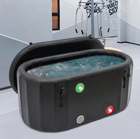 Baignoire de trempage à froid gonflable noire grande taille pour la thérapie sportive et la récupération musculaire
