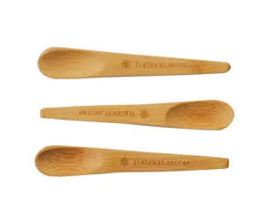 granja de medición cucharas Suppliers-Cuchara de madera reutilizable ecológica para miel, mini cuchara de bambú de madera de alta calidad