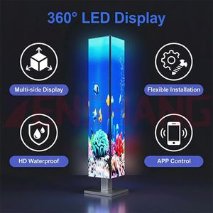 Écran LED GOB 3D P1.86 P3 contrôlé par application, logo/vidéo/texte 3D, 4/5 faces, affichage rectangulaire en cube <span class=keywords><strong>pour</strong></span> la promotion en magasin, la décoration <span class=keywords><strong>de</strong></span> fête - Product Image 3