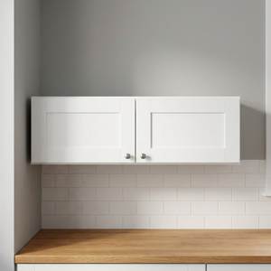 Armoire basse en bois MDF blanc style Shaker avec 1 tiroir et 2 portes, finition peinte, montage mural pour cuisine moderne, 36x24x12 pouces - Product Image 2