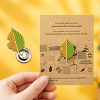 Pendentif personnalisé Ras Abrouq Qatar en émail souple plaqué or, imprimé en typographie avec support magnétique