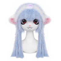 Casque de cosplay anime en peluche avec tête de mouton, costume d'Halloween pour fêtes à thème, jeux de rôle et tailles personnalisées, unisexe