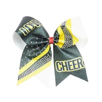 Accessoires de cheveux de cheerleading personnalisés de 7 pouces avec des arcs sublimés brillants en gros pour une utilisation scolaire accessoires d'arc Logo-On