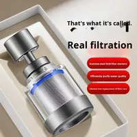 Filtre anti-éclaboussures universel pour robinet NCBX, 360° °   Aérateur d'évier de cuisine rotatif, buse de filtration à 6 couches en pierre médicale pour la maison/l'hôtel