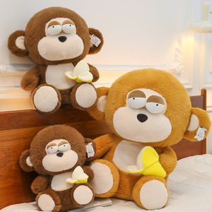 Vente en gros directe usine : Nouvelle peluche singe banane assis mignon, décoration d'intérieur, cadeau de festival pour enfants et adultes - Product Image 1