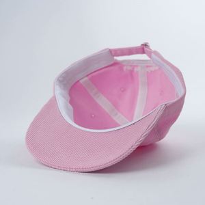 Casquette snapback non structurée en velours côtelé personnalisée, 6 panneaux, logo brodé, rose - Product Image 5