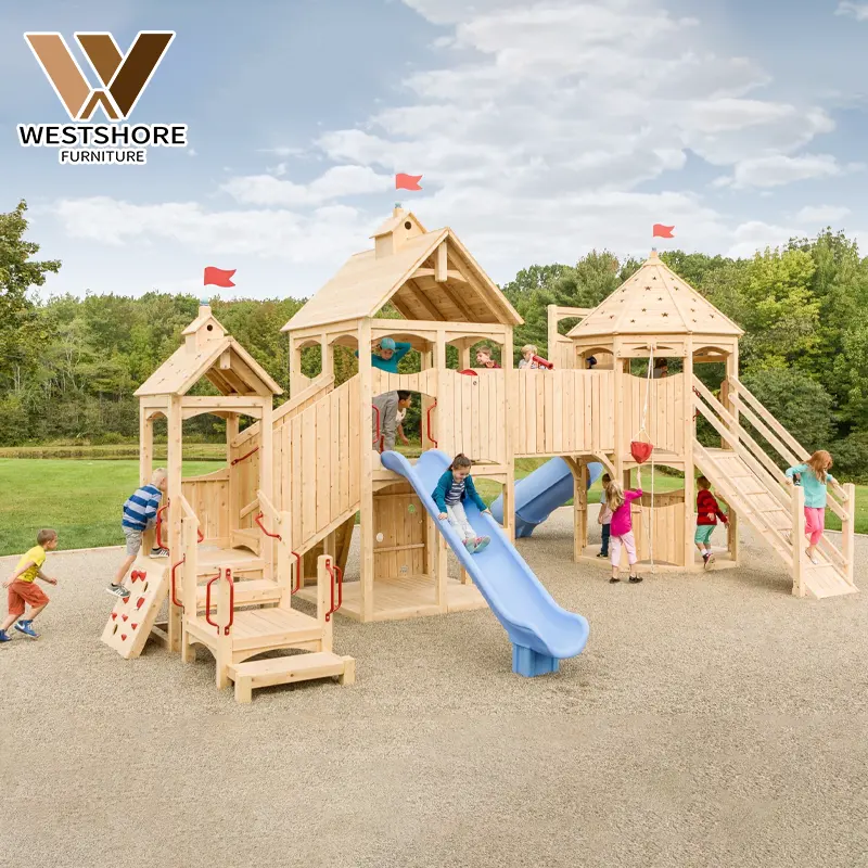 Kindergarten Wooden Playground Slide Park for Children Kids Preschool Outdoor Playground Wooden