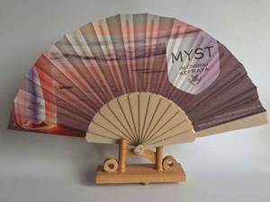 Abanico de Bambú Ecológico de 23 CM (7 Pulgadas) Pintado a Mano, Abanico Español para Fiesta Disco, Clásico, Tradicional, Popular, Regalo Empresarial, Europa - Product Image 3