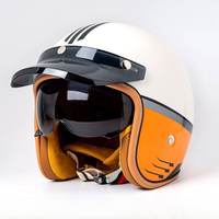 Nouveau Casque Rétro Locomotive 3/4 avec Lunettes Intégrées Unisexe Tendance et Personnalisé