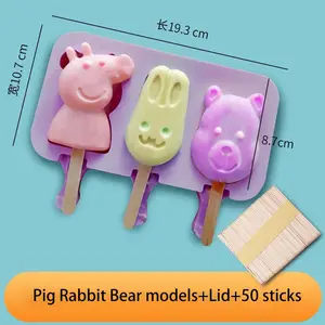 Custom Reusable BPA Free Silicone Popsicle Mold Food Grade Silicone Ice Cream Mold With Lid