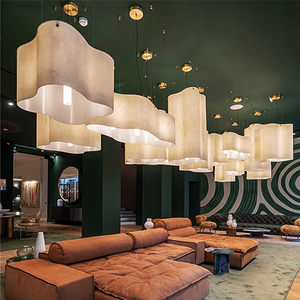 Lustre linéaire en <span class=keywords><strong>papier</strong></span> Wabi-Sabi de style Mid-Century, suspension design rétro <span class=keywords><strong>japonais</strong></span>, cadre en fer LED, installation facile pour - Product Image 3