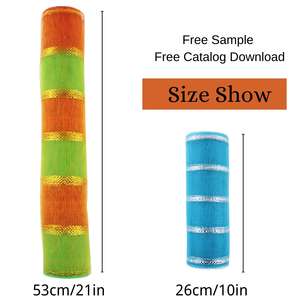 Christmas Decorative Poly Burlap <strong>Mesh</strong> PVC Wire <strong>Ribbon</strong> DIY Corona de Navidad Wreath and Tree for Wreaths &amp; Garlands - Product Image 2