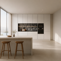 Îlot de cuisine et salle à manger intégrés de luxe moderne, mobilier sur mesure pour toute la maison, idéal pour la rénovation résidentielle et les projets immobiliers