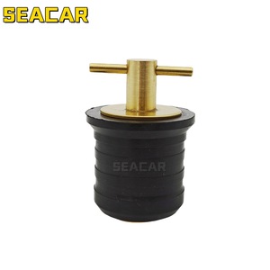 Bouchon de scupper Seacar 1,25 pouce en laiton et caoutchouc, quincaillerie marine pour le drainage du pont de bateau - Product Image 1