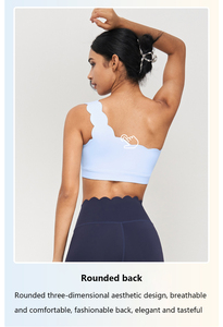 XW-XY1562 vente chaude unique bandoulière sport asymétrique soutien-gorge couleur unie Fitness Yoga course sport soutien-gorge pour les femmes - Product Image 4