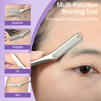 Tondeuse à sourcils en alliage de zinc pour femmes avec poignée en métal, outil de maquillage à lame importée remplaçable