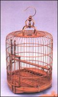 Cage en bambou jaune pour les oiseaux, abri Portable pour la mangeoire, petite Cage en bambou, fournitures pour animaux domestiques