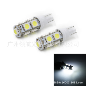 T10 9-light 5050 W5W 194 168 LED <b>side</b> lights, license <b>plate</b> lights, LED bulbs, <b>side</b> lights, interior lights - Product Image 4
