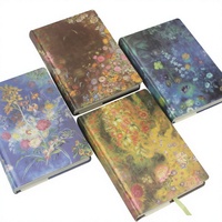 Carnet de notes rétro à couverture rigide en papier coloré à motifs floraux, format A5, style imprimé avec reliure thermique, 60 feuilles