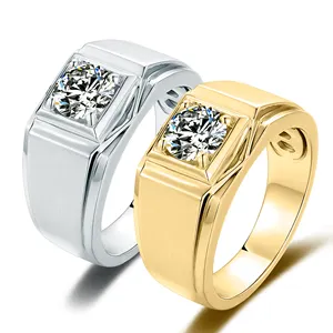 Abiding Jewelry Wholesale Prices Classic Engagement 6.5Mm Moissanite Diamond Men Wedding 18K Gold Ring In China