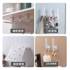 L Shape Adhesive <b>Hooks</b> Wall Mounted Heavy Duty For Clothes And <b>Kitchen</b> Use - Product Image 5