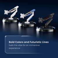 Bras de moniteur mécanique à ressort blindé économique LDT114-C012, 17 à 40 pouces, support de moniteur en aluminium, support d'écran pour jeux