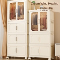 Armoire Pliante Moderne en Aluminium pour la Maison, Épaisse, Sans Odeur, en PP Durable, Meuble de Rangement Multifonctionnel Simple pour Bébé