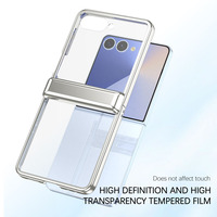 Funda Plegable de Lujo Electrochapada para Samsung Galaxy Z Flip 8 7, con Cobertura Total de la Bisagra, a Prueba de Golpes, Antiarañazos, de Vidrio Templado
