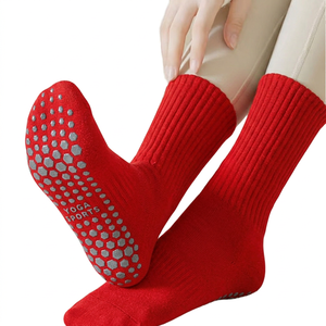 Cross-Border Fitness Yoga Pilates Women's Casual Long Non-Slip <b>Silicone</b> Spandex/Cotton Autumn Knitted Crew <b>Socks</b> Body - Product Image 2