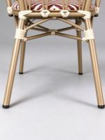 Fauteuil de salon d'extérieur en aluminium avec tissage Teslin, couleur personnalisée, aspect rotin, pour patio, jardin, café