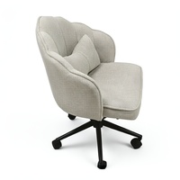 Chaise de bureau pivotante ST-8907 moderne, blanche, réglable en hauteur, avec roulettes, pour usage commercial et domestique