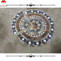 Mosaïque de marbre colorée pour sol extérieur, mosaïque de marbre hexagonale pour cour