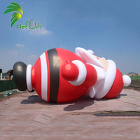 Décoration d'événements sur mesure géante Hongyi, modèle de Père Noël gonflable en forme de ballon