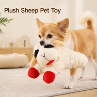 Jouet interactif pour animaux de compagnie en peluche sonore en forme de mouton pour chats et chiens