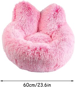 Lit pour chat en peluche solide conception d'oreille de chat antidérapant hiver temps froid grotte pour animaux de compagnie confortable lavable nid de chat pour chatons Anulely - Product Image 5