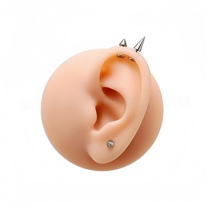 Tête de remplacement en acier inoxydable pour piercing de lèvre ou de langue, bijoux unisexes - Product Image 4