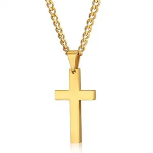 Модная Серебряная цепочка, мужской крест из нержавеющей стали, символ, крест, Кулон, Ожерелье