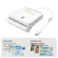 Lector de tarjetas ZOWEETEK tipo C NFC, lector RFID compatible con EMV CAC ID IC SIM SIS ATM, tarjetas de crédito, lector de tarjetas inteligentes para teléfono