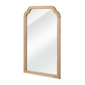 Natural Wood Color 20x30 Solid Wood <b>Frame</b> Rounded Corner Decorative Mirror For Bedroom Bathroom Living Room Entryway - Product Image 6