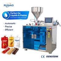 Machine de remplissage et de scellage automatique pour détergent à lessive, gel douche, shampoing, liquides et pâtes, pour sachets préformés et emballages Doypack