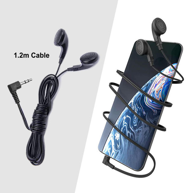 Factory Wholesale Disposable Aviation Earphone 1.2M Cable In Ear Headphone 3.5mm Wired Music Earbuds for Airline Bus Tour Guide