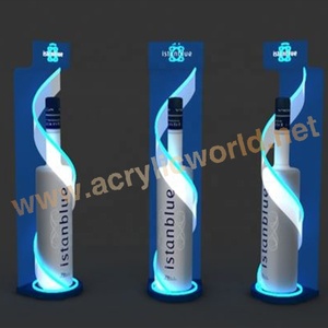 Acrylic LED Champagne Bottle Presenter with Luminous Base Illuminated Wine Display Stand for <b>Bar</b> and Nightclub - Product Image 5