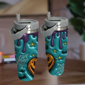 แก้ว<span class=keywords><strong>น</strong></span>้ำ 3 มิติ ลายแจ็คโอแลนเทิร์น ขนาด 30 ออ<span class=keywords><strong>น</strong></span>ซ์ พร้อมหูจับ แก้วเดินทางลายใยแมงมุมและคราบสีสำหรับฮาโลวีน สิ<span class=keywords><strong>น</strong></span>ค้าจากสหรัฐอเมริกา ของขวัญฮาโลวีน<span class=keywords><strong>น</strong></span>่ารักแต่หลอนๆ - Product Image 2