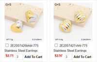 Boucles d'oreilles clous cœur en acier inoxydable doré et argenté POWELL pour femme, bijoux texturés côtelés en forme de dôme, cadeau tendance pour elle