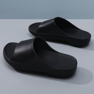 Men's Summer Outdoor Slippers Non Slip Breathable Height Increasing One Strap Sandals EVA Thick Sole <b>Beach</b> <b>Shoes</b> Black 36-45 - Product Image 1