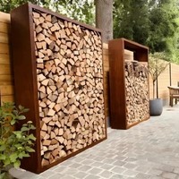 Sculpture de jardin en acier corten rouillé, design Art déco extérieur, résistant aux intempéries